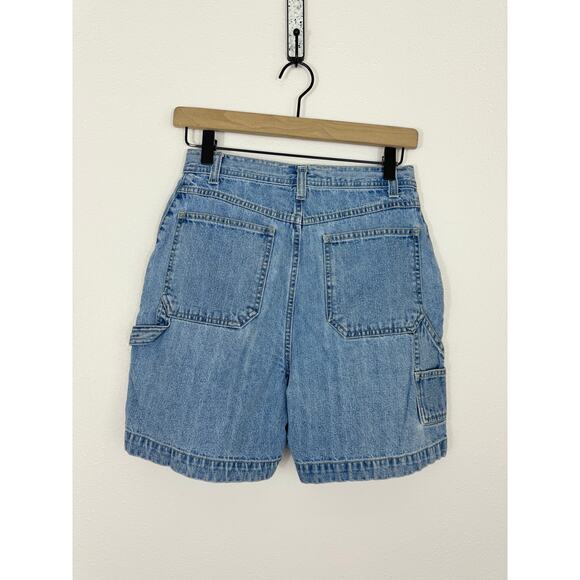 Vintage Cherokee Denim Carpenter Shorts Size 6 High Rise Utility Y2K - Picture 3 of 4